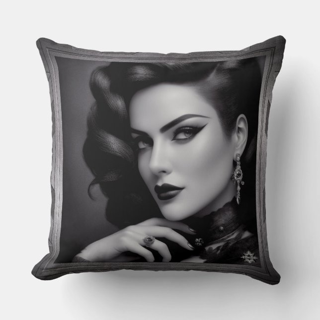 Portrait Of Spy Kalina Shepard by Xzendor7 Throw Pillow (Front)