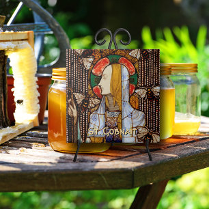 Portrait of St. Gobnait, Patron of Bees,  Ceramic Tile