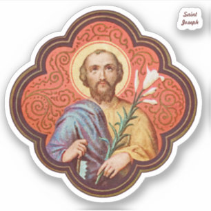 Portrait of St Joseph in an Octofoil (TF 02) - 1Up Sticker