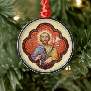 Portrait of St. Joseph in an Octofoil (TF 02) Metal Ornament
