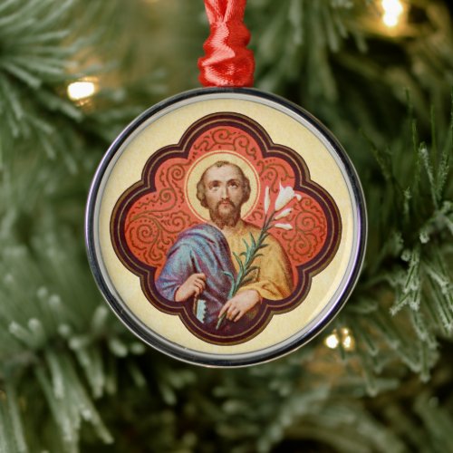 Portrait of St Joseph in an Octofoil TF 02 Metal Ornament