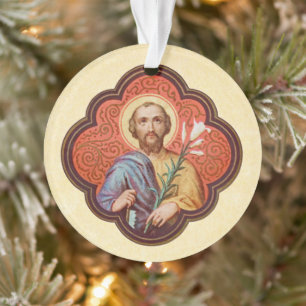 Portrait of St. Joseph in an Octofoil (TF 02) Ornament
