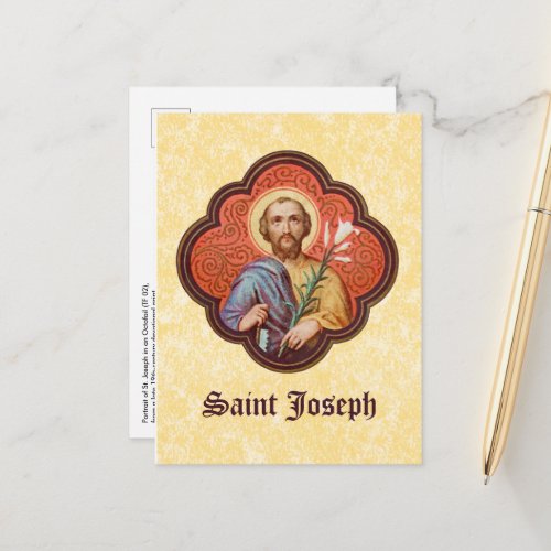 Portrait of St Joseph in an Octofoil TF 02 Postcard