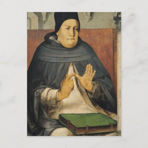 Portrait of St Thomas Aquinas  c1475 Postcard