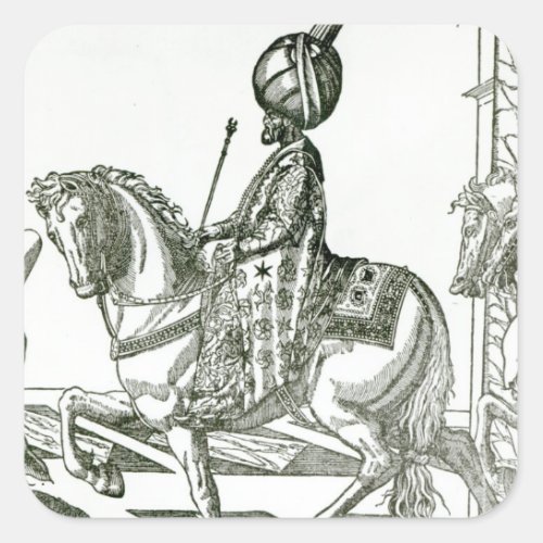Portrait of Suleiman the Magnificent Square Sticker