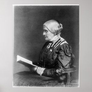 Portrait of Susan B. Anthony Reading a Book Poster