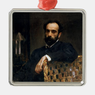 Portrait of the artist Isaak Ilyich Levitan Metal Ornament