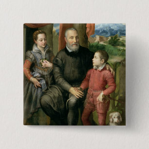 Portrait of the artist's family, Minerva Pinback Button