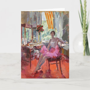 Portrait of the Ballerina Vera Trefilova Korovin Card