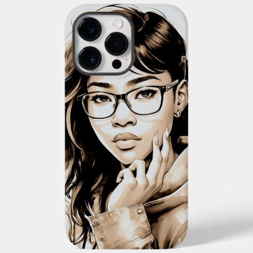 Portrait of the Beautiful Girl with Glasses Case_M Case_Mate iPhone 14 Pro Max Case