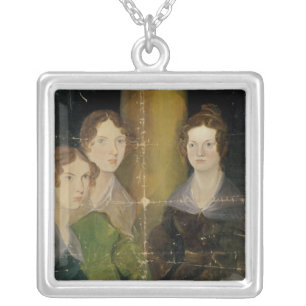 Portrait of the Bronte Sisters, c.1834 Silver Plated Necklace