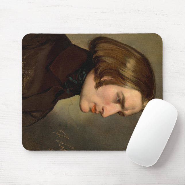 Portrait of the Composer Franz Liszt, 1838 Mouse Pad (With Mouse)