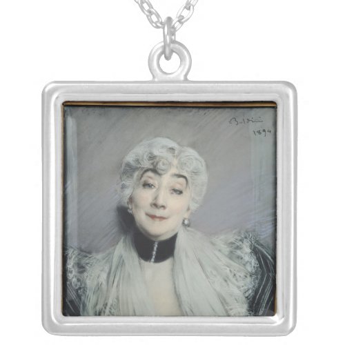 Portrait of the Countess de Martel de Janville Silver Plated Necklace