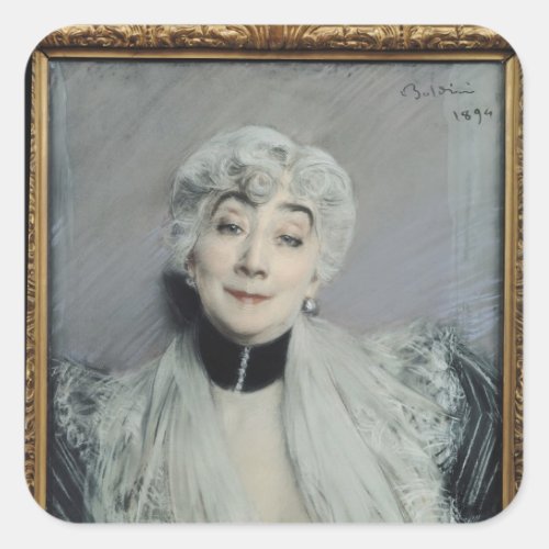 Portrait of the Countess de Martel de Janville Square Sticker