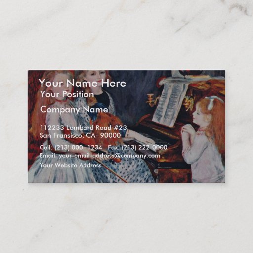 Customizable Portrait Of The Daughters Of Catulle-Mendes Business Card Templates