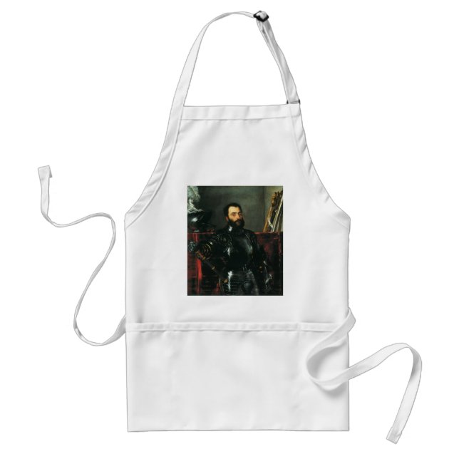 Portrait of the Duke of Urbino by Titian Adult Apron (Front)