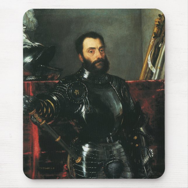 Portrait of the Duke of Urbino by Titian Mouse Pad (Front)