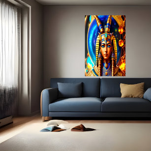 Portrait of the Egyptian God Osiris   AI Art Poster