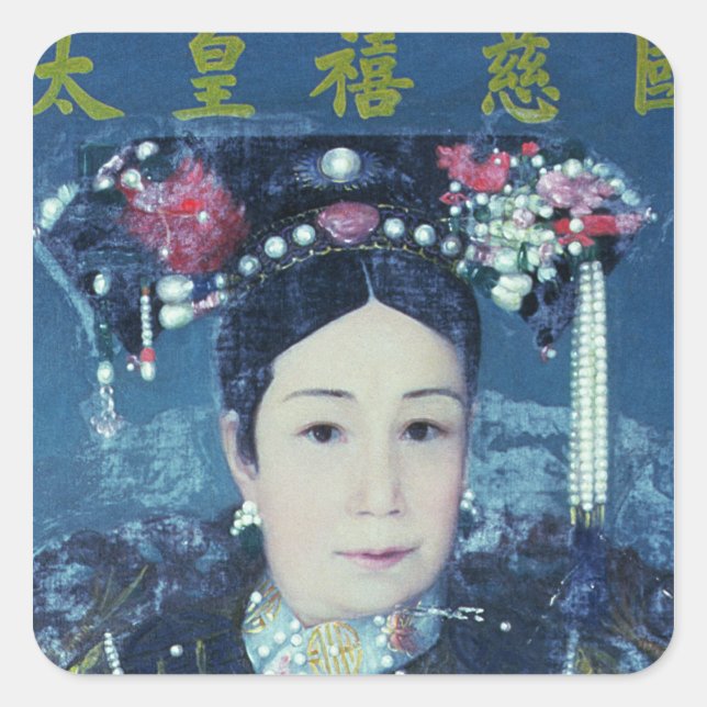 Portrait of the Empress Dowager Cixi Square Sticker (Front)