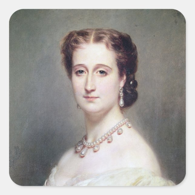Portrait of the Empress Eugenie Square Sticker (Front)