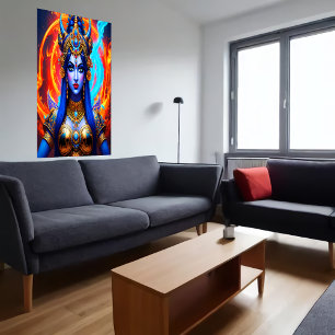 Portrait of the Hindu Goddess Kali AI Art Poster