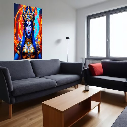 Portrait of the Hindu Goddess Kali  AI Art Poster