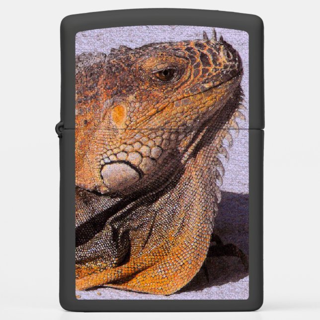 Portrait of the Iguana Zippo Lighter (Front)