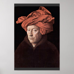 Portrait Of The Man With The Turban, By Eyck Jan Poster