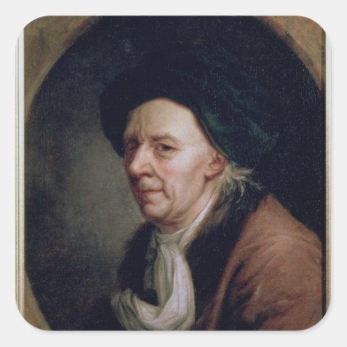 Portrait of the Mathematician Leonard Euler Square Sticker