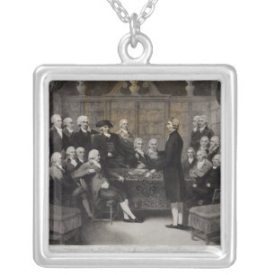 Portrait of the Medical Society Members of Silver Plated Necklace