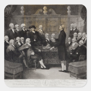 Portrait of the Medical Society Members of Square Sticker