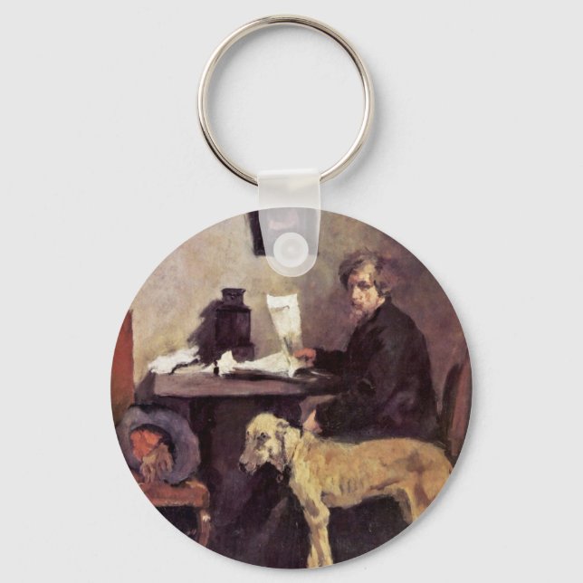 Portrait Of The Painter Sattler With His Great Dan Keychain (Front)