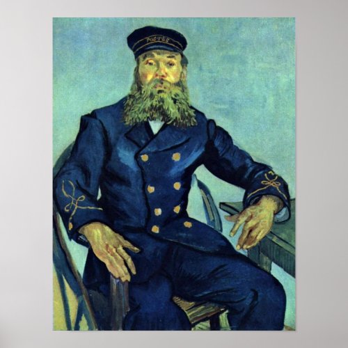 Portrait of the Postman by Vincent Willem van Gogh Poster