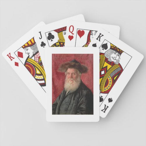 Portrait of the Rabbi of Nadvorno c1910 oil on Poker Cards