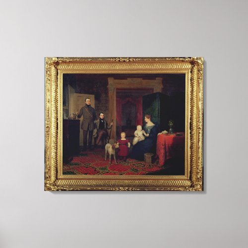 Portrait of the Van Cortland Family c1830 Canvas Print