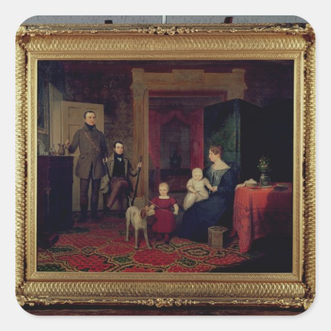 Portrait of the Van Cortland Family, c.1830 Square Sticker (Front)