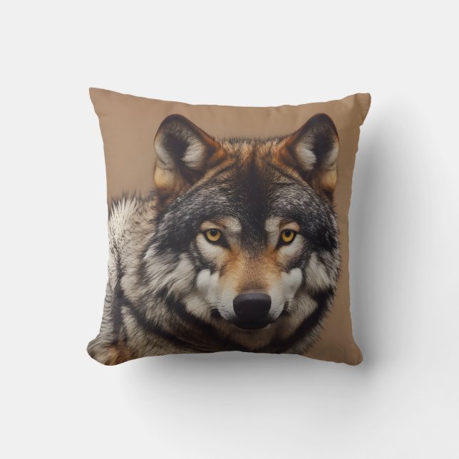 Portrait of the wolf throw pillow (Front)