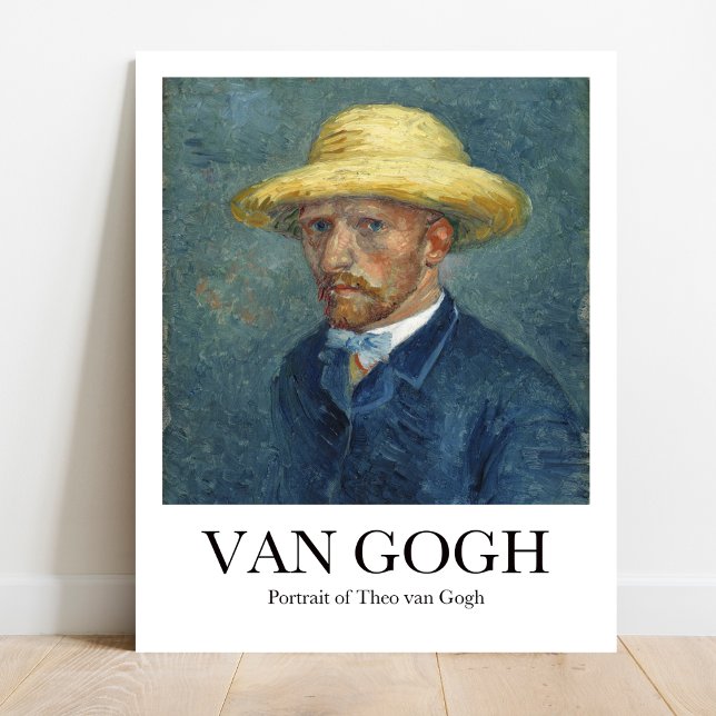 Portrait of Theo van Gogh by Vincent Van Gogh Poster (Brothers in Art: Van Gogh's Portrait of Theo. High-quality poster)