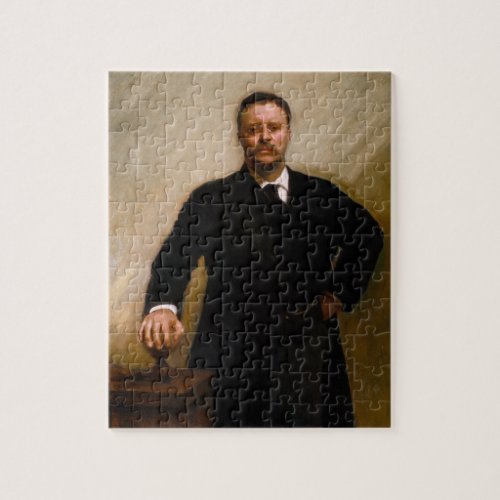 Portrait of Theodore Roosevelt by John S Sargent Jigsaw Puzzle