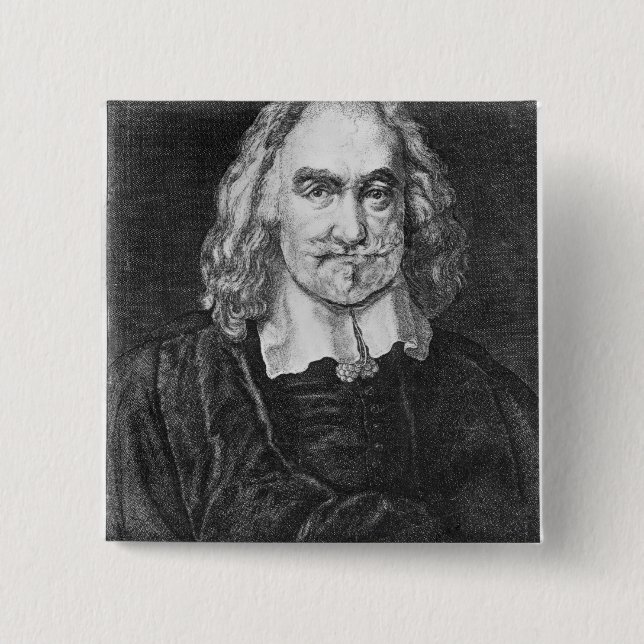 Portrait of Thomas Hobbes Pinback Button (Front)