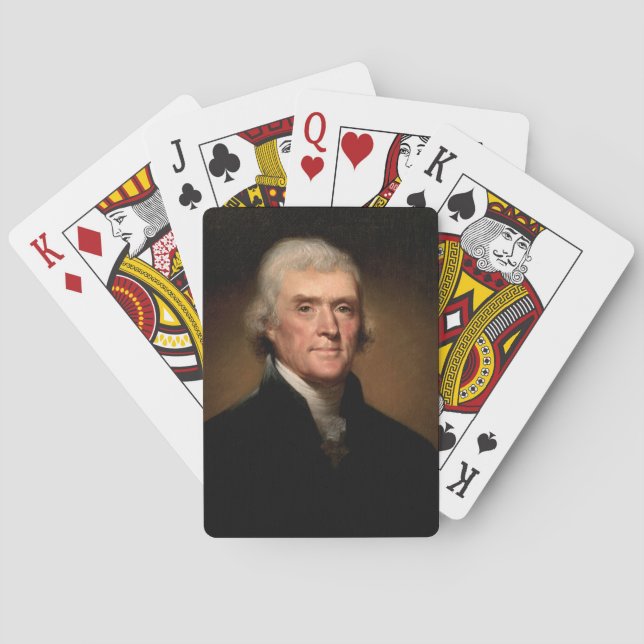 Portrait of Thomas Jefferson (by Rembrandt Peale) Poker Cards (Back)