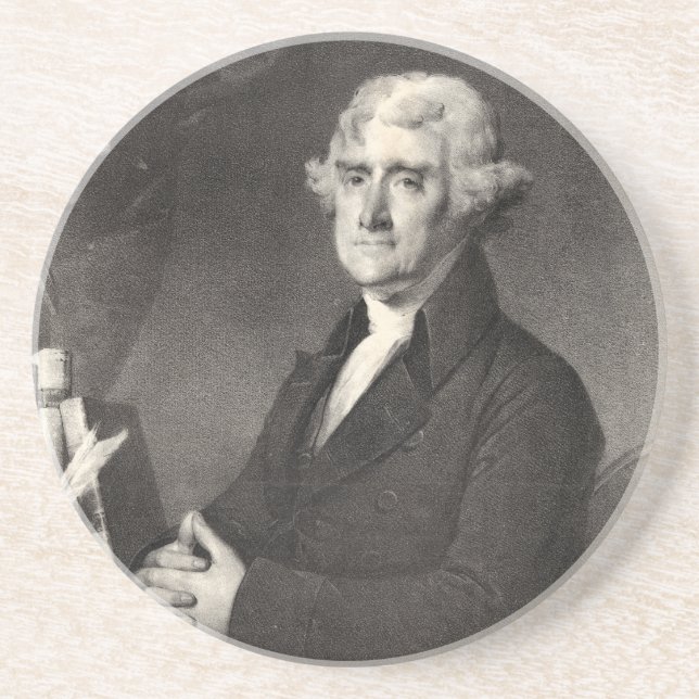 Portrait of Thomas Jefferson Drink Coaster (Front)