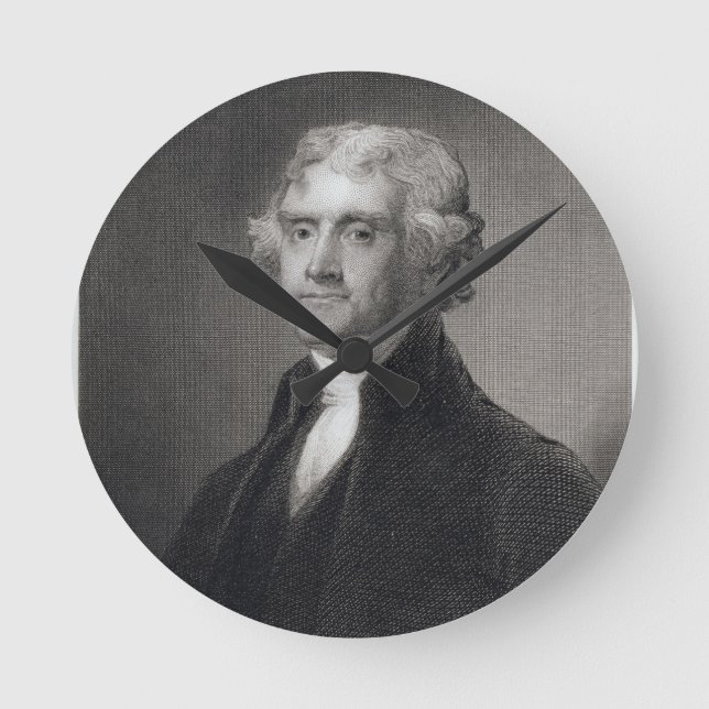 Portrait of Thomas Jefferson, engraved by Henry Br Round Clock (Front)