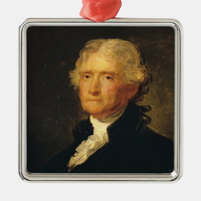 Portrait of Thomas Jefferson Metal Ornament (Front)