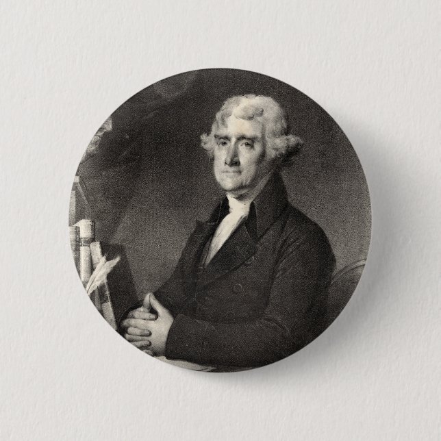 Portrait of Thomas Jefferson Pinback Button (Front)