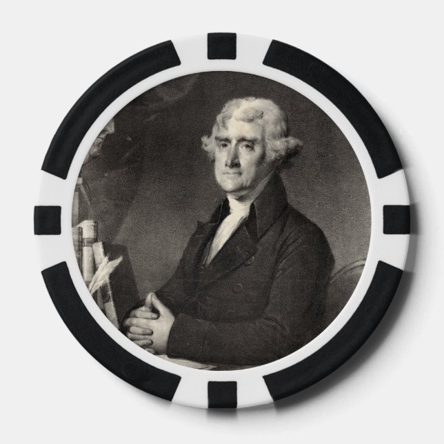 Portrait of Thomas Jefferson Poker Chips (Front)