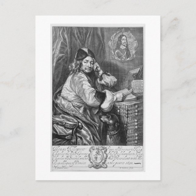 Portrait of Thomas Killigrew (1612-83) Restoration Postcard (Front)