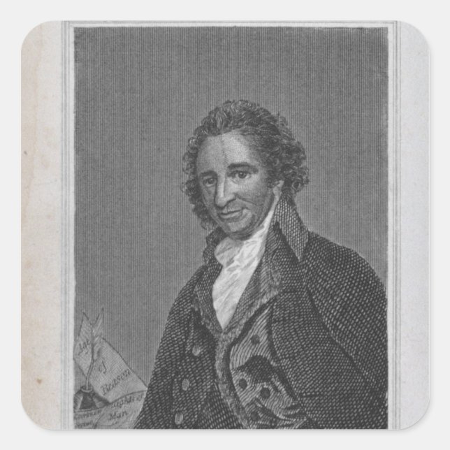 Portrait of Thomas Paine  from Volume I Square Sticker (Front)