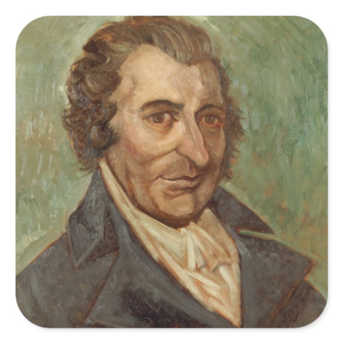 Portrait of Thomas Paine Square Stickers