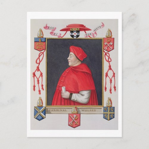 Portrait of Thomas Wolsey c1475_1530 Cardinal a Postcard